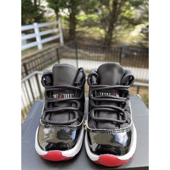 Air Jordan 11 Retro TD ‘Bred’ Baby Toddler 378040-061 - SZ 5C ‘VNDS’ - Picture 4 of 11